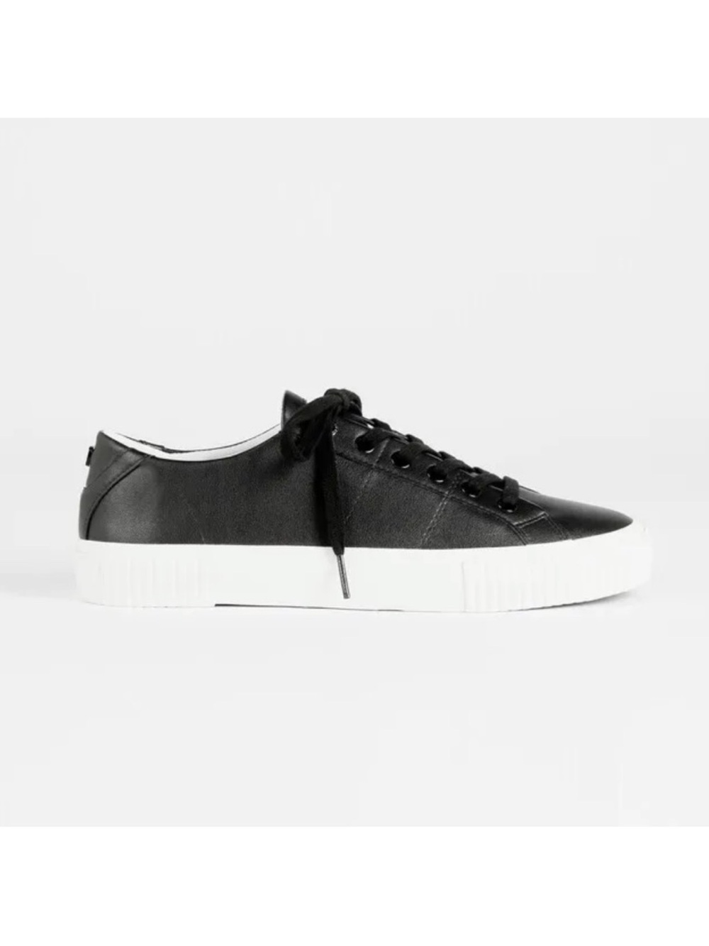 Ted Baker Women's Kimiah Sneaker Black Leather Lace Up Rubber Sole Size 35 $170